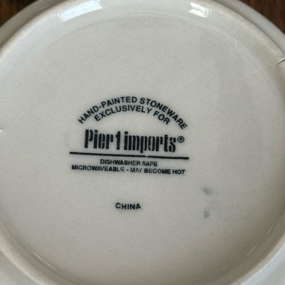 Pier 1 Hand Painted Paisley Stacking Porcelain Mugs With Square Handles - Picture 6 of 7